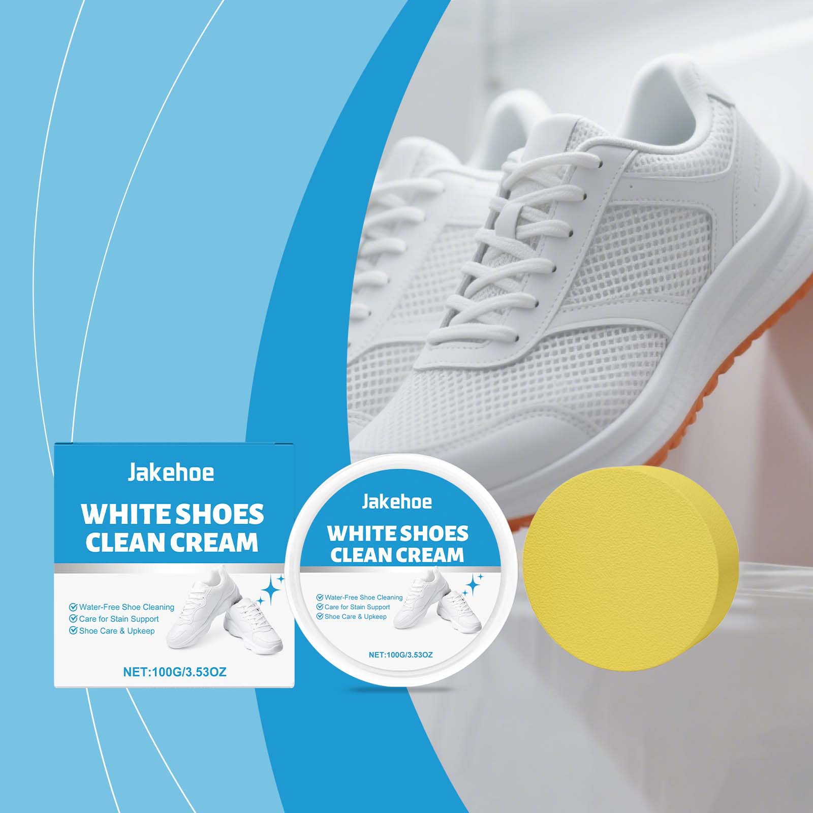 Sneaker Protector Spray - Creme Limpador de Tênis Branco, Removedor